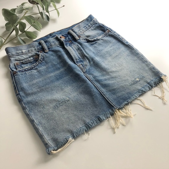 AllSaints Betty Denim Mini Skirt Size 2 - Picture 3 of 8